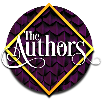 A stylized button with a dragon scale background, leading to the Author's 'About Us' page.
